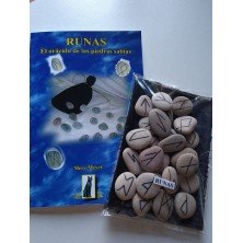 PACK runas: libro+ runas de piedra de rio