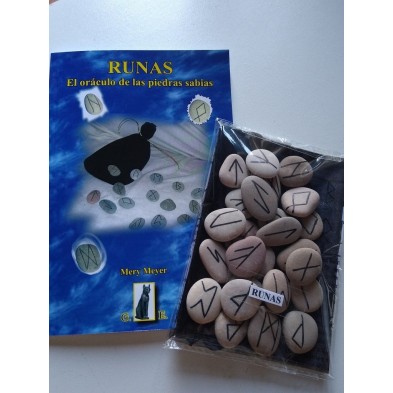 PACK runas: libro+ runas de piedra de rio (Adivinación)