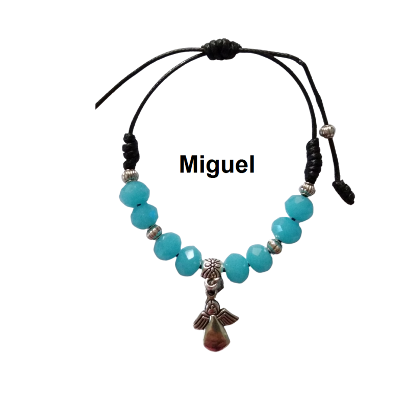 Pulsera Swarosvky Arcángel/ángel Miguel, cordón (Amuletos y talismanes)