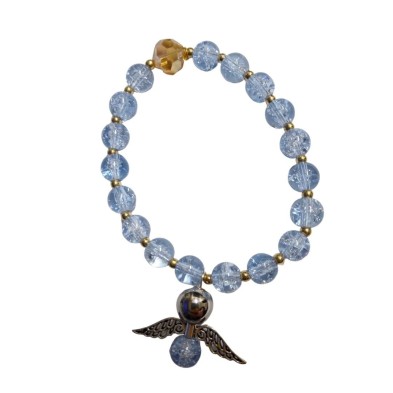 Pulsera cristal, Arcangel/Angel Miguel, elástica (Amuletos y talismanes)