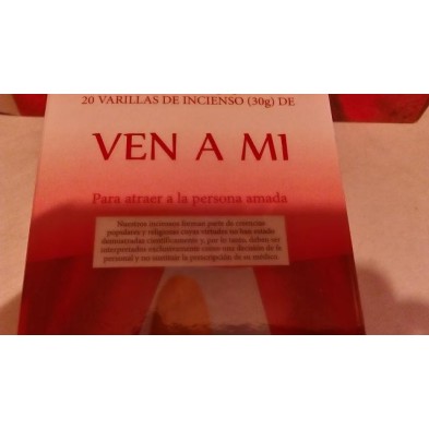 Incienso Ven amí, en varillas( para atraer a la persona amada) (Incienso nacional)