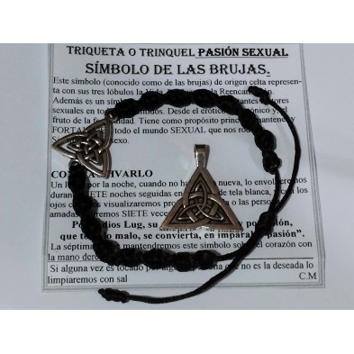 Conjunto-Símbolo de las brujas, colgante y pulsera negra  - 1