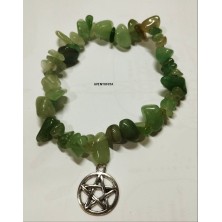 comprar Pulsera mineral Aventurita verde, con tetragramatón, elástica