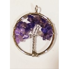 Colgante árbol de la vida con amatista, 3 cm