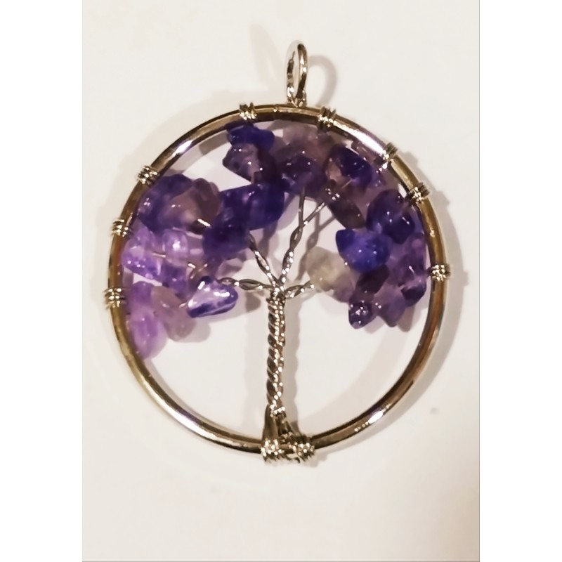 Colgante árbol de la vida con amatista, 3 cm