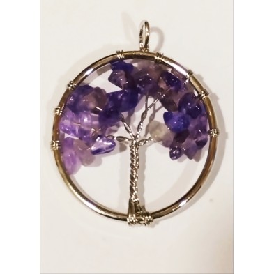 Colgante árbol de la vida con amatista, 3 cm
