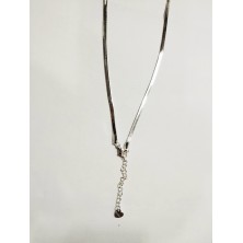 Colgante árbol de la vida con cuarzo rosa y cadena de acero 60 cm