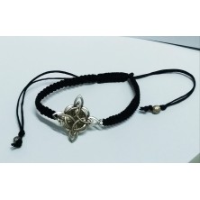 comprar Pulsera nudo bruja, en cordón macramé negro