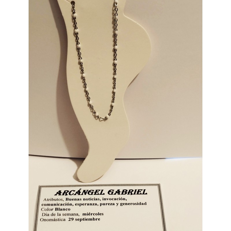Tobillera Arcángel Gabriel, acero inoxidable