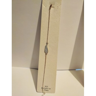 Pulsera económica ala  Ángel, bañada en plata 925